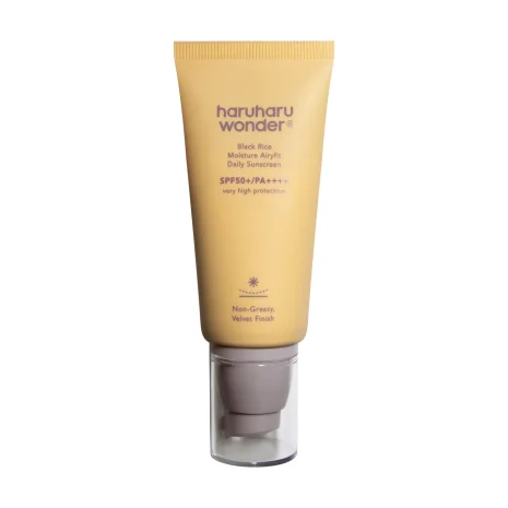 Haruharu wonder Black Rice Moisture Airyfit Sunscreen SPF50+ 50ml Αντηλιακή κρέμα προσώπου Haruharu με μαύρο ρύζι και υαλουρονικό οξύ SPF50+ 50ml