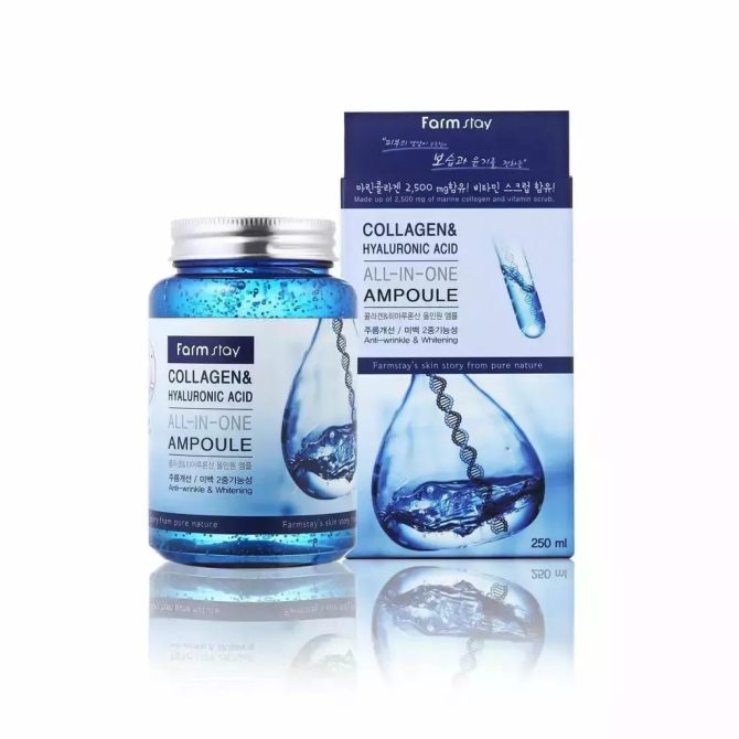Farm Stay Collagen & Hyaluronic Acid Ampoule 250 ml μπροστά