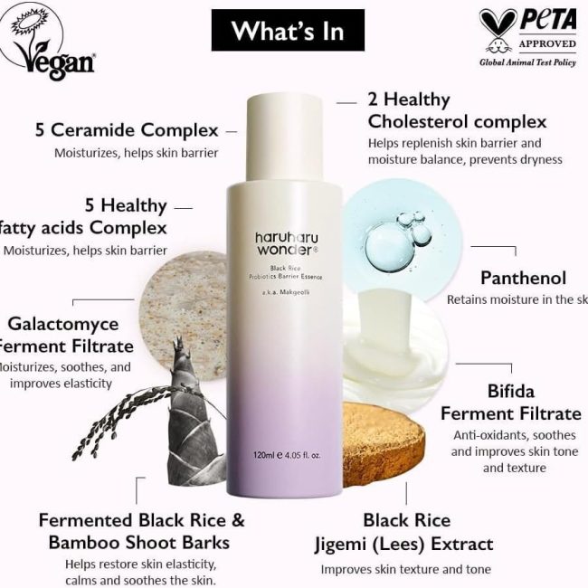 Haruharu Wonder Black Rice Probiotics Barrier Essence 120ml essence ενυδάτωσης