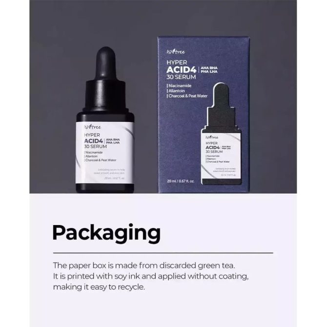 Isntree Hyper Acid 4 Serum Προϊόν Ορός απολέπισης προσώπου με AHA BHA PHA LHA για καθαρισμό και βελτίωση ατελειών