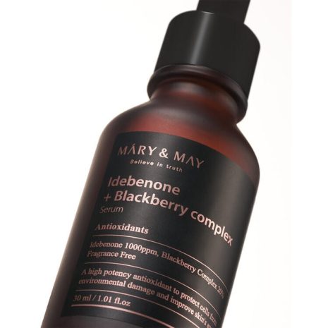 Mary & May Idebenone + Blackberry Complex Serum Προϊόν Αντιγηραντικός ορός προσώπου με Idebenone και Blackberry Extract για λάμψη και αποτοξίνωση