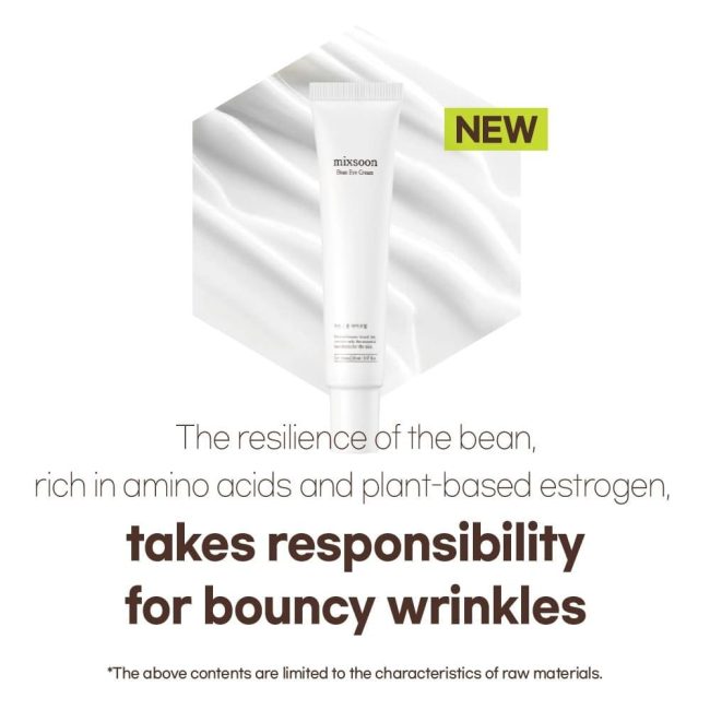 Mixsoon Bean Eye Cream Προϊόν Κρέμα ματιών με εκχύλισμα φασολιών και κολλαγόνο για ενυδάτωση και μείωση μαύρων κύκλων