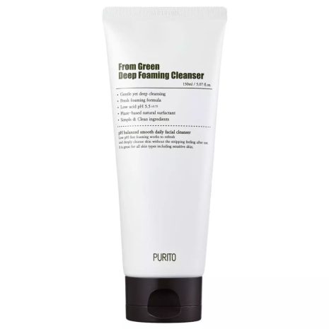 Purito From Green Deep Foaming Cleanser Προϊόν Αφρός καθαρισμού προσώπου με Centella Asiatica και πράσινο τσάι