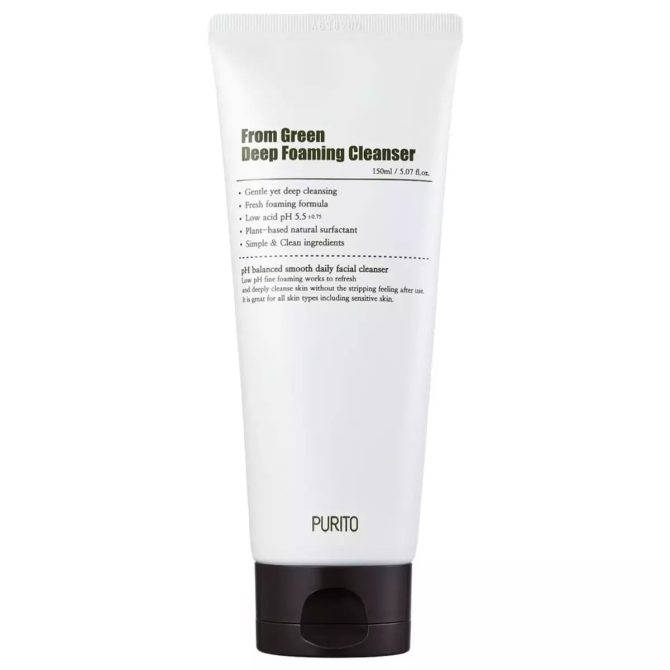 purito from green deep foaming cleanser Purito From Green Deep Foaming Cleanser Προϊόν Αφρός καθαρισμού προσώπου με Centella Asiatica και πράσινο τσάι