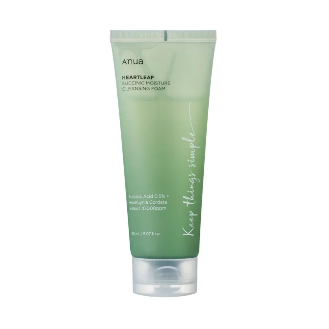Anua Heartleaf Succinic Moisture Αφρός Καθαρισμού Προσώπου & Ματιών 150ml για Απαλή & Ενυδατωμένη Επιδερμίδα