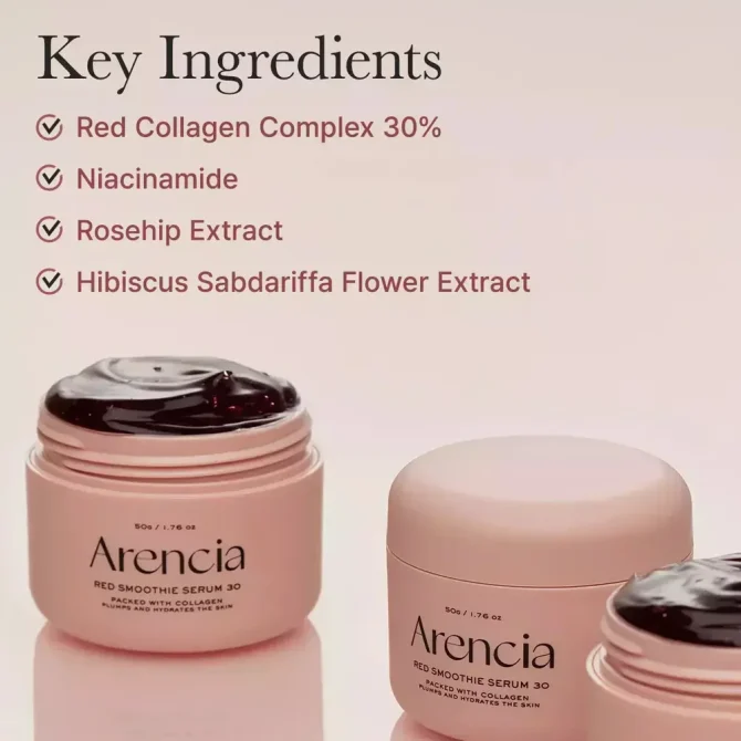 Arencia Red Smoothie Serum 30: Αντιγηραντικό Serum με Κολλαγόνο για Σύσφιξη 50ml