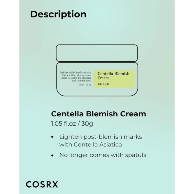 Cosrx Centella Κρέμα Ημέρας για Καταπολέμηση Ακμής με Υαλουρονικό & Centella Asiatica 30ml Cosrx Centella Κρέμα Ημέρας για Καταπολέμηση Ακμής με Υαλουρονικό & Centella Asiatica 30ml