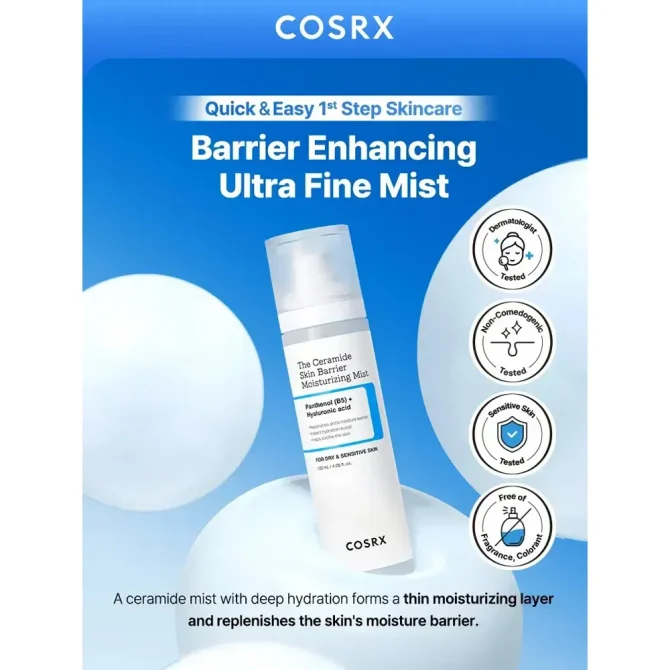 Cosrx Ceramide Skin Barrier Face Mist 120ml 2 Cosrx Ceramide Skin Barrier Face Mist Τόνωσης Προσώπου 120ml για Απαλή Ενυδάτωση