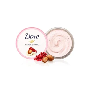 Dove Scrub Σώματος με Σπόρους Ροδιού & Βούτυρο Shea 225ml – Απαλή Απολέπιση & Ενυδάτωση