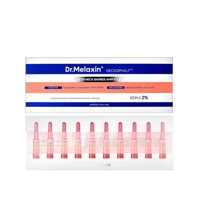 Dr. Melaxin Necksphalt Neck Barrier Serum - Προστασία και Φροντίδα για τον Λαιμό, 10x1.5ml