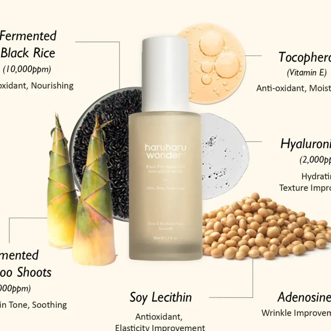 Haruharu Wonder Black Rice Hyaluronic Anti-Wrinkle Serum 50 ml 5 Haruharu Wonder Black Rice Hyaluronic Anti-Wrinkle Serum Προσώπου με Υαλουρονικό Οξύ 50ml