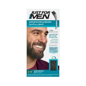 Just for Men M45 Brush-In Color Gel for Mustache and Beard - Dark Brown black - Ανδρική Βαφή Μαλλιών 28gr