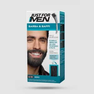 Just For Men Βαφή Περιποίησης για Γένια και Μουστάκι Μαύρο – Φυσικό και Αξιόπιστο Αποτέλεσμα