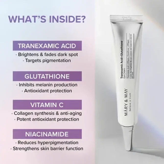 Mary&May Glutathione Eye Cream Special Set - Powerful Antioxidant Reduces Dark Circles 5 Mary & May Glutathione Eye Cream Special Set - Σετ Περιποίησης 3τμχ για Λαμπερή Επιδερμίδα Ματιών