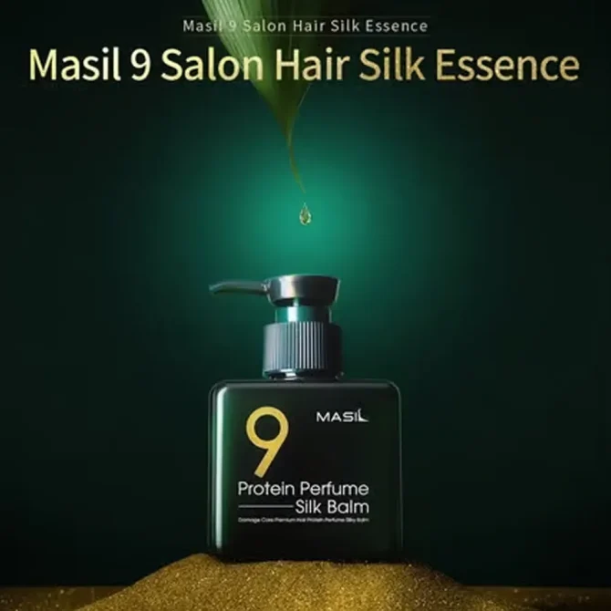 Masil 9 Conditioning Balm Hydrating Smoothing Moisture Fibroin Protein Hair Essence Silk Balm 3 Masil Leave In Conditioner Αναδόμησης και Θρέψης 180ml για Λάμψη & Ενυδάτωση