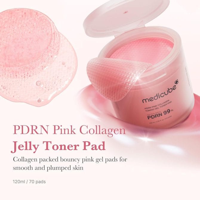 Medicube DRN Pink Collagen Pads Τόνωσης Προσώπου 70τμχ – Αναζωογόνηση και Φρεσκάδα