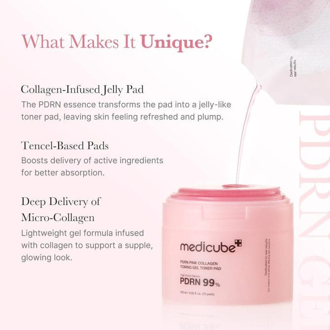 Medicube DRN Pink Collagen Pads Τόνωσης Προσώπου 70τμχ – Αναζωογόνηση και Φρεσκάδα