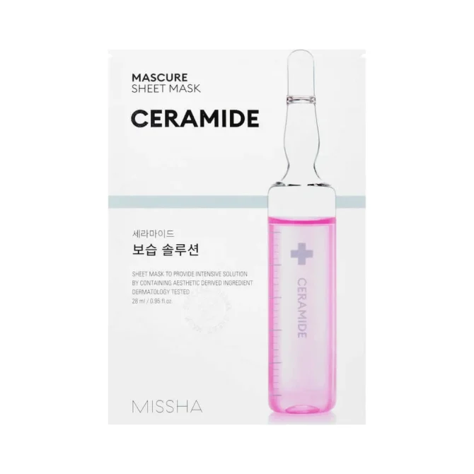 Missha Ceramide Sheet Μάσκα Προσώπου 28ml για Επανόρθωση και Ενυδάτωση