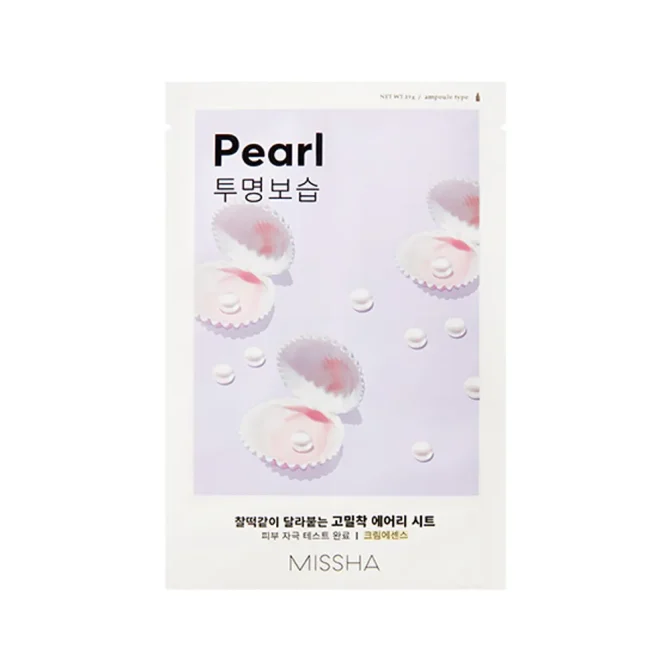 Missha Airy Fit Sheet Mask Brightening Mask With Pearl Extract 19ml Missha Airy Fit Sheet Mask Brightening Mask With Pearl Extract 19ml