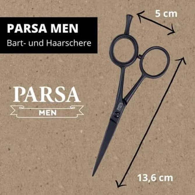 PARSA Men Professional Beard-Hair Scissors 4.72" με Micro-Toothing & Αντιολισθητική Λαβή
