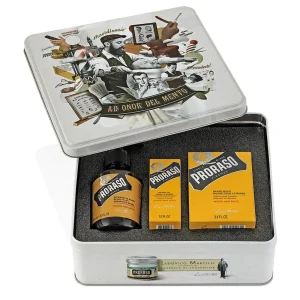 Proraso Σετ Περιποίησης για Γένια Wood & Spice με Shampoo, Balm, Λάδι & Κουτί