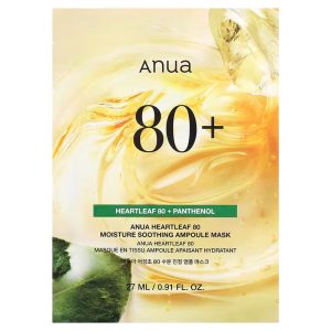 Anua Heartleaf 80 Moisture Soothing Ampoule Mask 27ml – Καταπραϋντική & Ενυδατική Μάσκα με Εκχύλισμα Houttuynia Cordata