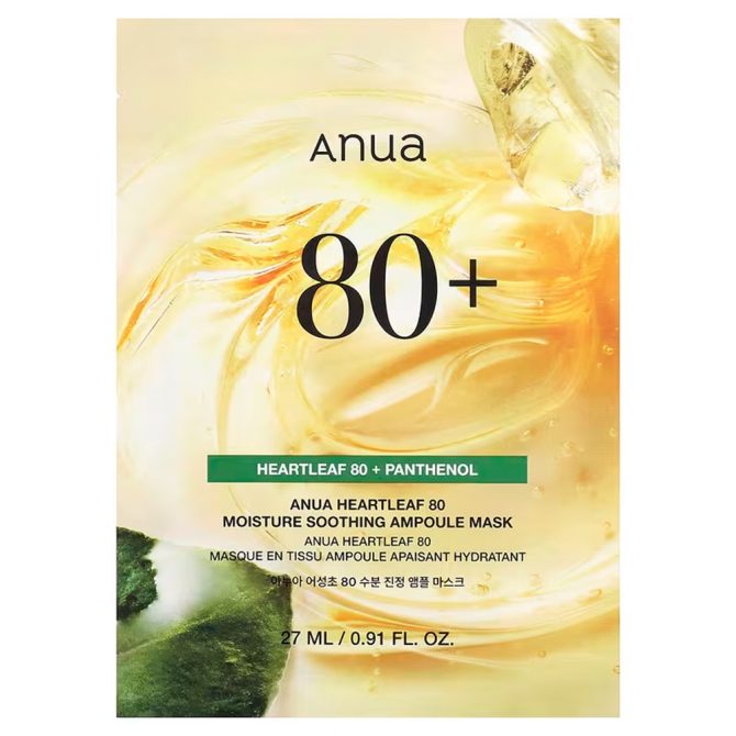 Anua Heartleaf 80 Anua Heartleaf 80 Moisture Soothing Ampoule Mask 27ml – Καταπραϋντική & Ενυδατική Μάσκα με Εκχύλισμα Houttuynia Cordata