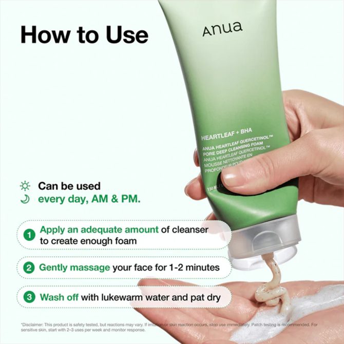 Anua Heartleaf Quercetinol Pore Deep Cleansing Anua Heartleaf Quercetinol Pore Deep Cleansing Foam 150ml – Αφρός Καθαρισμού