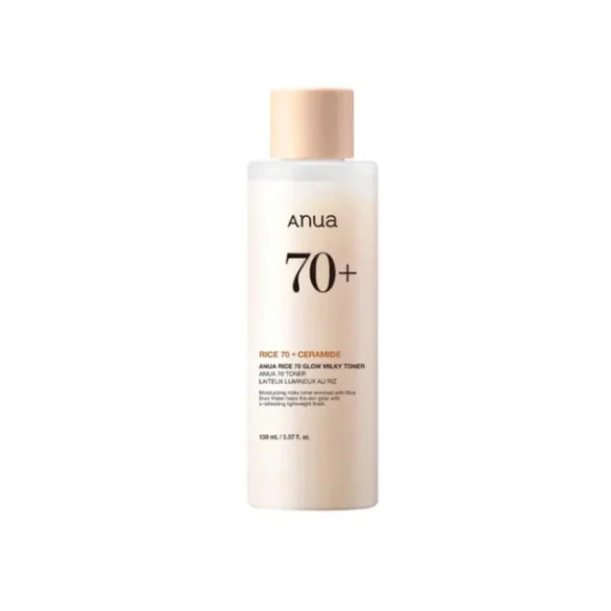 Anua Rice 70 Glow Milky Toner με Παράγωγα Ρυζιού 150ml για Φρέσκια και Ομοιόμορφη Επιδερμίδα