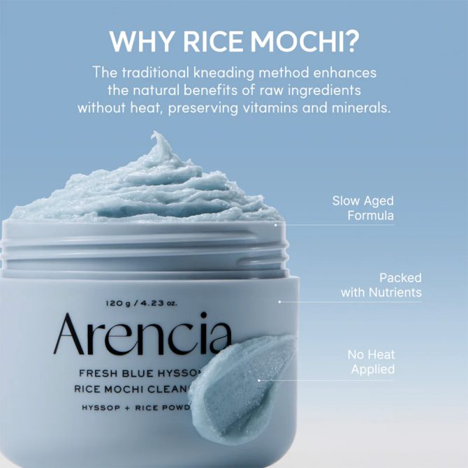 Arencia Fresh Blue Hyssop Rice Mochi Cleanser 120g – Απαλός Καθαρισμός