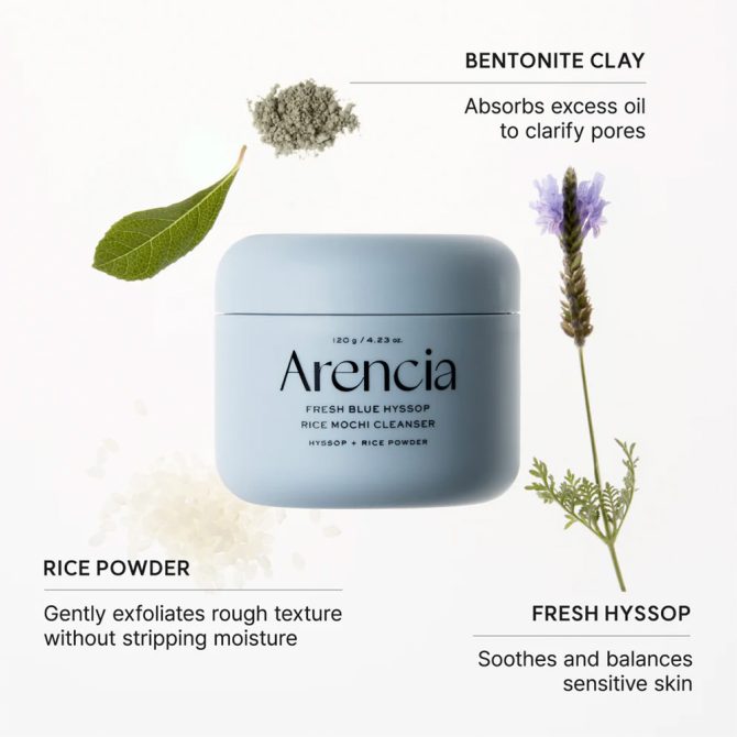 Arencia Fresh Blue Hyssop Rice Mochi Cleanser 120g – Απαλός Καθαρισμός