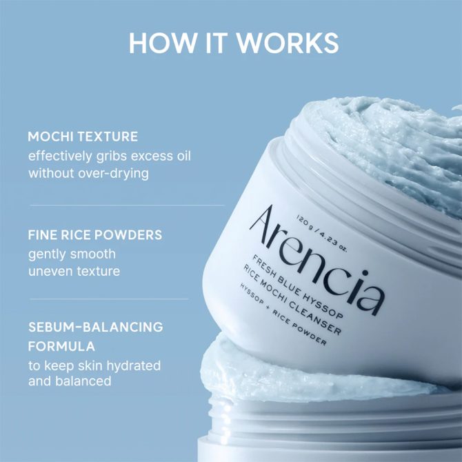 Arencia Fresh Blue Hyssop Rice Mochi Cleanser 120g – Απαλός Καθαρισμός