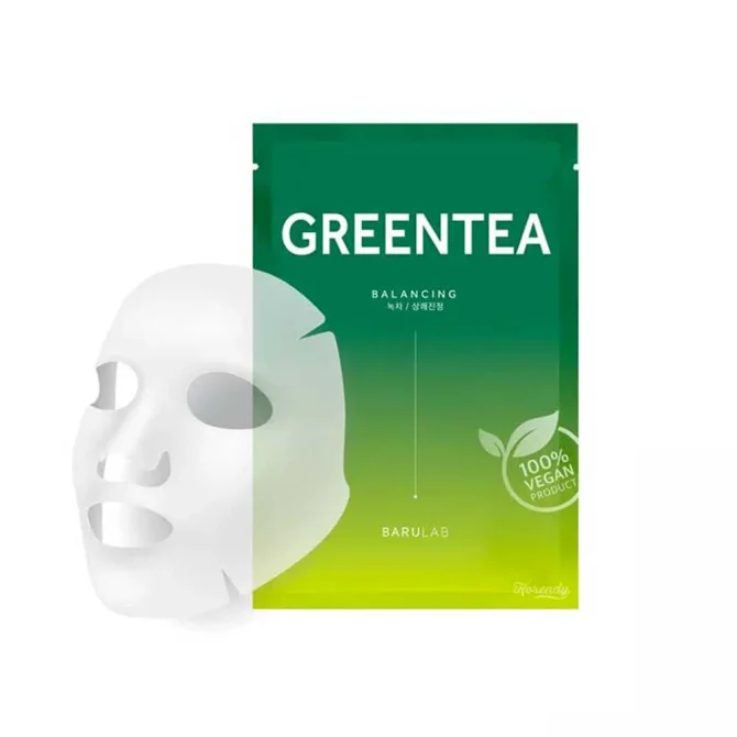 Barulab The Clean Vegan Mask Balancing Green Tea - Μάσκα Προσώπου για Βαθιά Ενυδάτωση και Αναζωογόνηση
