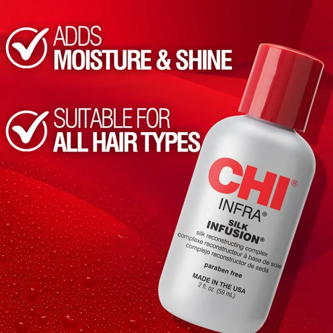 CHI Silk Infusion 59ml Leave-in Serum 59ml 9 CHI Silk Infusion Leave-in Serum Μαλλιών με Μετάξι & Πρωτεΐνες 59ml