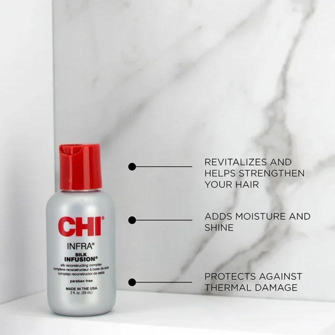 CHI Silk Infusion 59ml Leave-in Serum 59ml 3 CHI Silk Infusion Leave-in Serum Μαλλιών με Μετάξι & Πρωτεΐνες 59ml