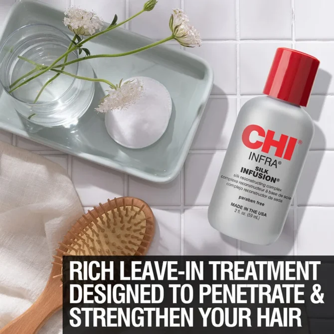 CHI Silk Infusion 59ml Leave-in Serum 59ml 2 CHI Silk Infusion Leave-in Serum Μαλλιών με Μετάξι & Πρωτεΐνες 59ml