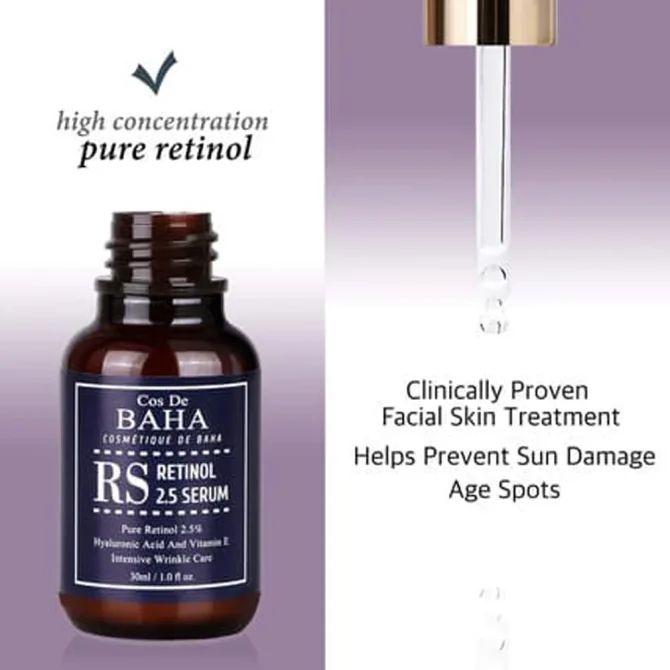 Cos De Baha Retinol 2.5% Serum Προσώπου με Βιταμίνη Ε 30ml - Εντατική Φροντίδα Αντιγήρανσης