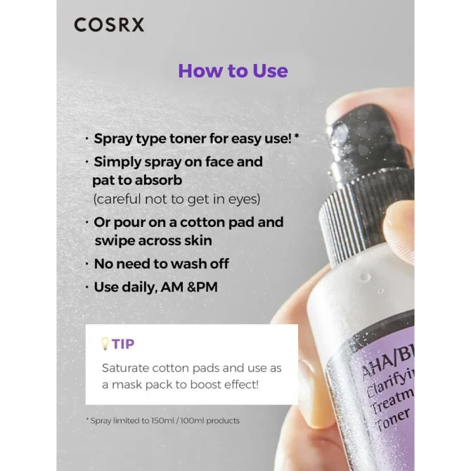 Cosrx AHA BHA Clarifying Treatment Toner 150ml 6 Cosrx AHA BHA Clarifying Treatment Toner 150ml 6