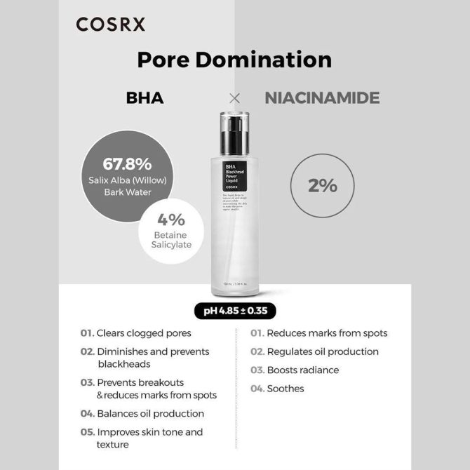 Cosrx BHA Blackhead Power Liquid 5 Cosrx BHA Blackhead Power Liquid 100ml – Τόνωση & Ενυδάτωση Προσώπου