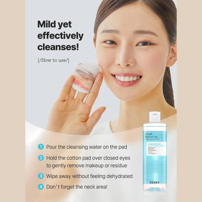 COSRX Low pH Niacinamide Micellar Cleansing 6 COSRX Low pH Niacinamide Micellar Cleansing Water 400ml – Απαλός Καθαρισμός & Ενυδάτωση