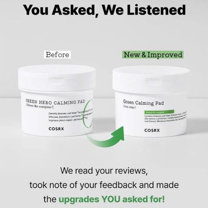 Cosrx One Step Green Hero Calming 8 Cosrx One Step Green Hero Calming Pad 70 Pieces – Καταπραϋντικά Pads Προσώπου