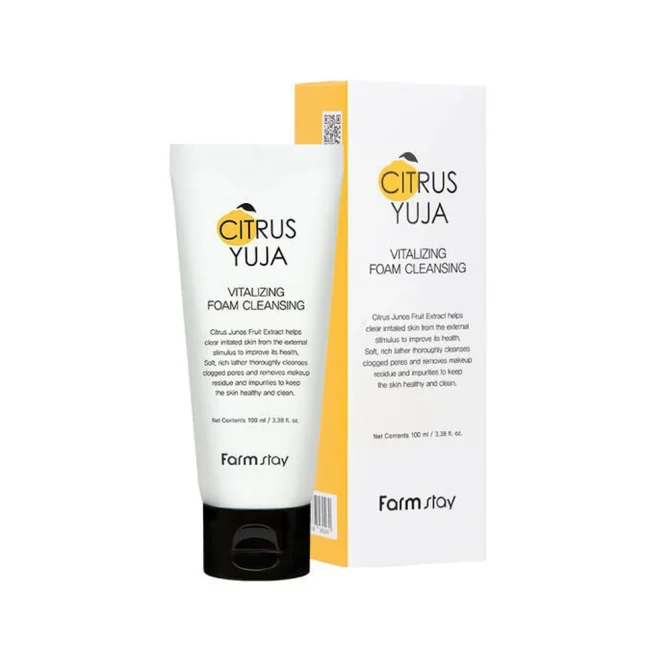 Farm Stay Citrus Yuja Αφρός Καθαρισμού Προσώπου 100ml – Φρεσκάδα & Φωτεινότητα
