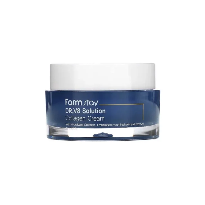 Farm Stay DR.V8 Solution Collagen Cream Προσώπου 50ml για Υπερενυδάτωση και Λάμψη