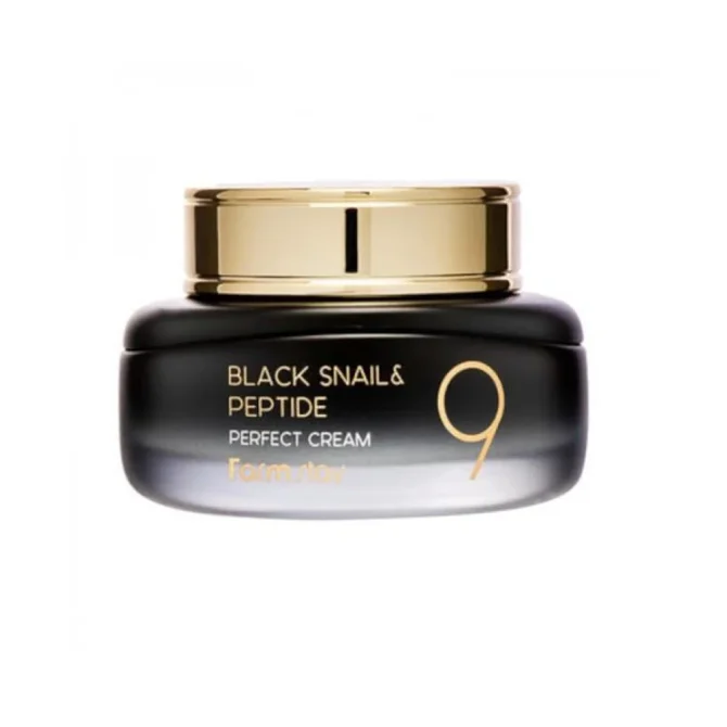Farmstay Black Snail & Peptide 9 Perfect Ενυδατική Κρέμα Προσώπου με Έκκριμα Σαλιγκαριού & Πεπτίδια 55ml