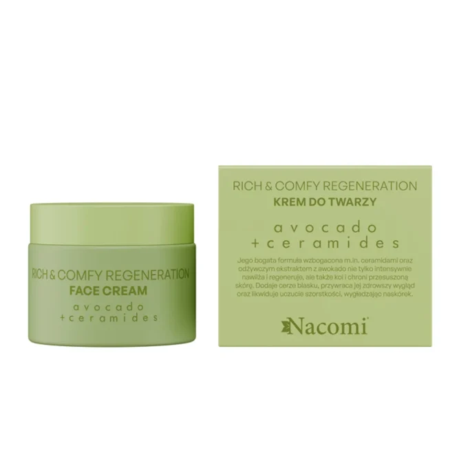 Nacomi Rich & Comfy Πλούσια Κρέμα Ανάπλασης Προσώπου με Αβοκάντο & Ceramides 40ml