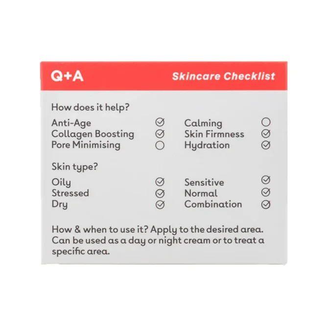 Q+A Natural Skincare Elasticity Κρέμα Ημέρας με Κολλαγόνο για Ενυδάτωση & Διόρθωση Ατελειών 50gr