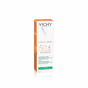 Vichy Mattifying 3 in 1 Daily Shine Control Care SPF50 - Ματ Αδιάβροχη Αντηλιακή Κρέμα Προσώπου 50ml