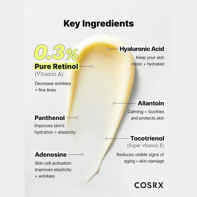 Cosrx The Retinol 0.3 Face Cream 50ml – Κρέμα Προσώπου με Ρετινόλη